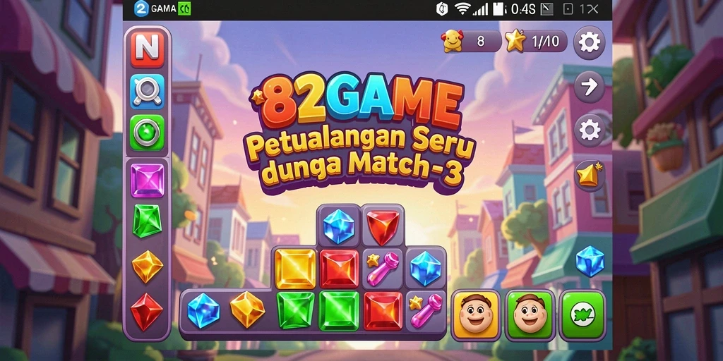 Tampilan gameplay seru di 182GAME dengan tantangan Match-3.
