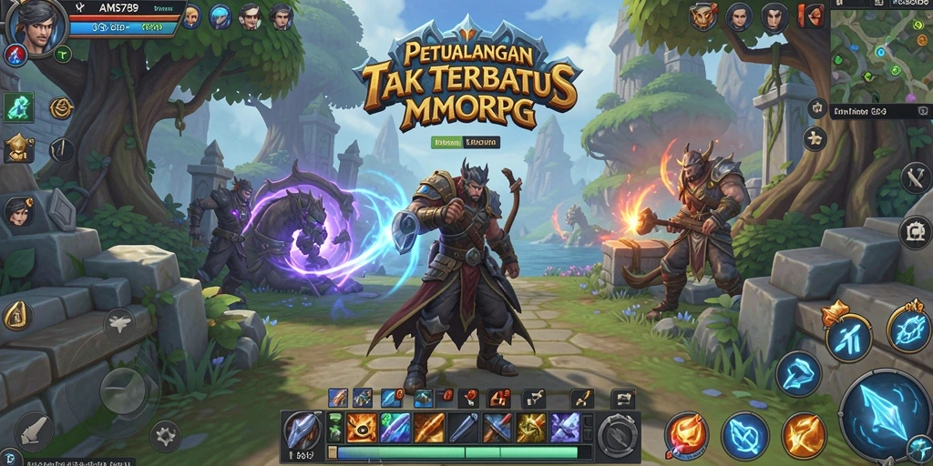 Tangkapan layar dari gameplay <strong>AMS789</strong> menampilkan aksi seru dalam dunia MMORPG.