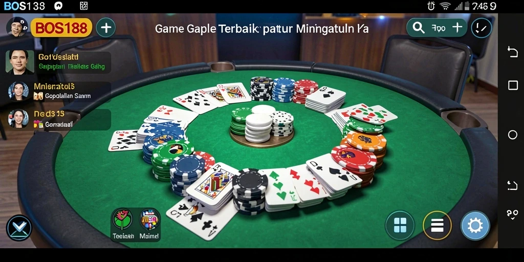 Tampilan gameplay Gaple yang seru dan interaktif di BOS138.