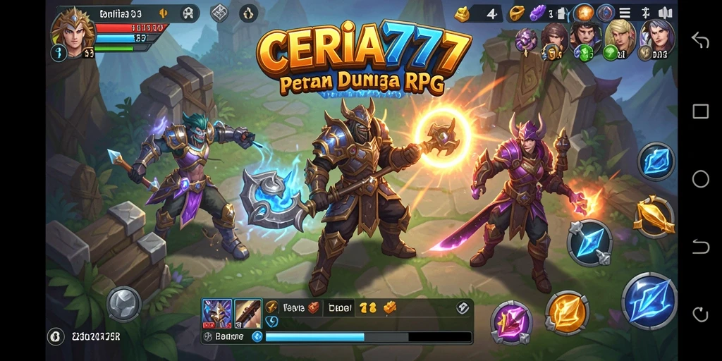 Tangkapan layar CERIA777 menampilkan aksi epik dalam permainan RPG.