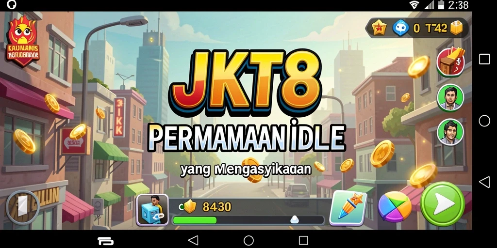 Tampilan gameplay JKT8 yang menarik dan penuh warna.