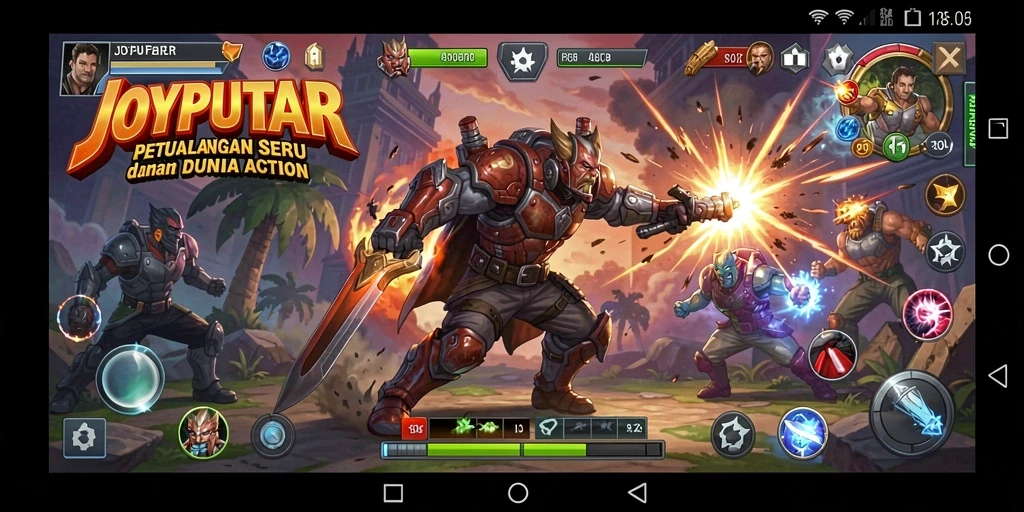 Tampilan gameplay seru dari JOYPUTAR dengan aksi yang mendebarkan.