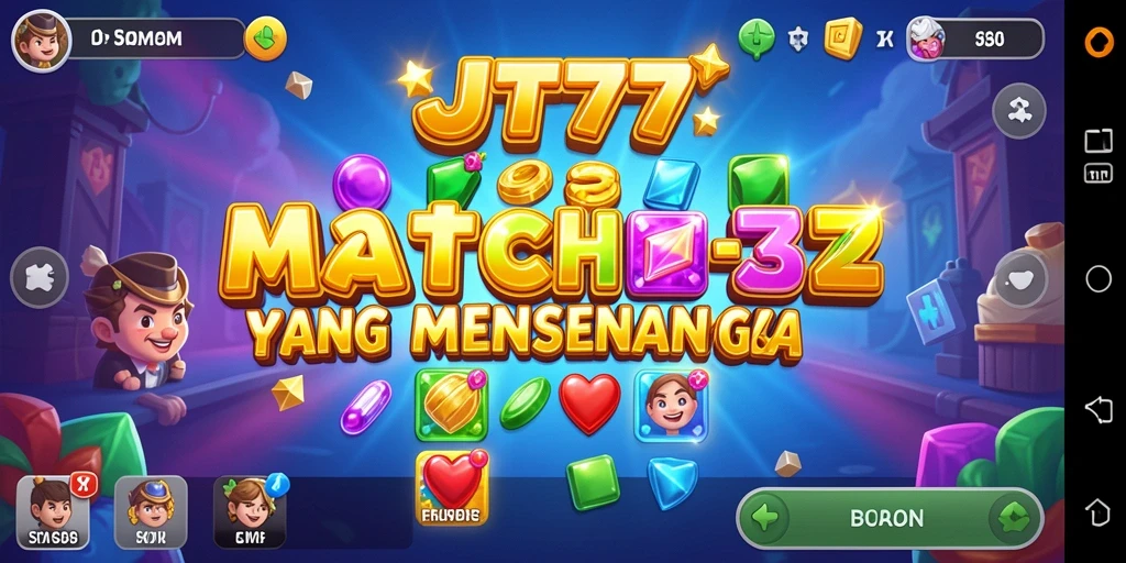 Tangkapan layar utama JT777 menampilkan gameplay Match-3 yang mengasyikkan.