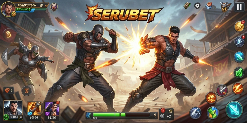 Tampilan seru dari gameplay aksi SERUBET yang penuh tantangan.